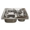 Мойка врез 63х50 (0,8) 2-х чаш вып 3 1/2 MIXLINE 18см с сифоном 538196