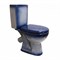 Унитаз-компакт "Уют" синий (косой, нижн, сид полип, 2-кн арм) (Rosa) 548156