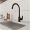 Смеситель для кухни 35к Milardo RORBLFJM05 "Rora" с вых. для пит. фильтра, выс. пов. излив, ЧЕРНЫЙ 550845