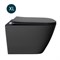 Унитаз подвесной безободковый WAVE QUADRO сид. дюропласт, м/л, быстр, ЧЕРНЫЙ матовый (XL) 550505