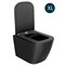 Унитаз подвесной безободковый WAVE QUADRO сид. дюропласт, м/л, быстр, ЧЕРНЫЙ матовый (XL) 550505