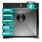 Мойка настол.монтаж 50х50 (3,0) вып 3 1/2  MIXLINE PRO С ФАСКОЙ 20см с сиф (черн. графит НАНО декор) 552931