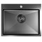Мойка настол.монтаж 53х43 (3,0) вып 3 1/2  MIXLINE PRO 22см с сифоном (черный графит НАНО декор) 552935