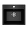 Мойкa ML-GMU03 УЛЬТРА прямоугольная, черный камень, 490*420 мм (глуб. чаши 170) 556720