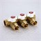 Коллектор НВ 3/4" х 3 вых 1/2" под соединитель, с кранами 878106
