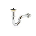 Сифон трубный Practic 1 1/4" с выпуском и пробкой, с розеткой, хром 869017