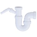 Сифон трубный Р-образный без выпуска (2"х50мм) с адаптером под углом для слива бытовой техники; выхо 875723