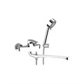Смеситель для ванны Remer Class Line, длинный излив, с ручным душем и шлангом в комплекте, хром 866408