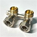 Узел угловой НВ 3/4"EK х 3/4"EK радиаторный со встроенными кранами и байпасом 860316