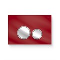 Кнопка смыва РЕХАУ NOVA ORB GLASS закаленное стекло, красный, клавиши и их контур хром, глянцевый 918233