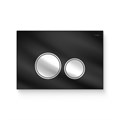 Кнопка смыва РЕХАУ NOVA ORB GLASS закаленное стекло, черный, клавиши и их контур хром, глянцевый 918256