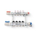 Коллекторная группа с шар. кранами HKV-D 1" х 11 вых. 3/4"ЕК, с расх-рами и терм. вент, нерж.сталь 915989